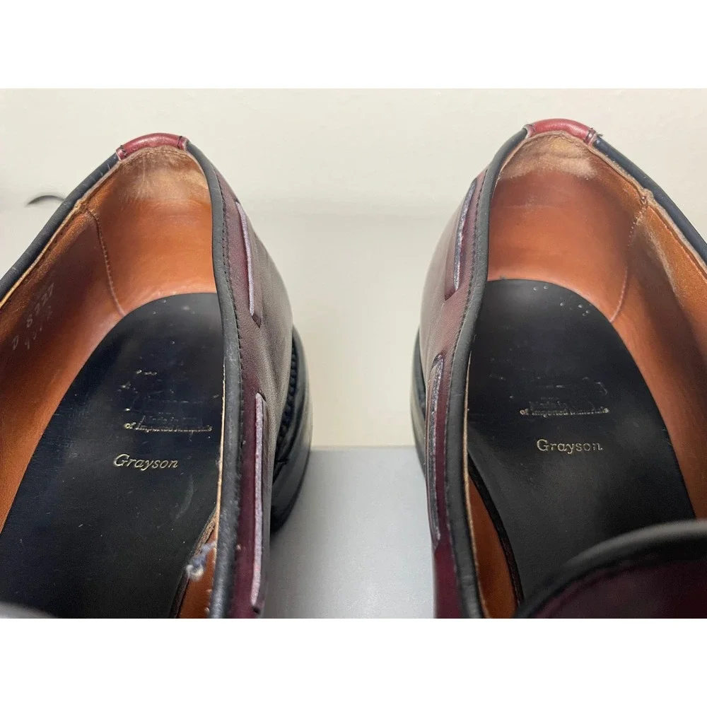 Allen Edmonds Grayson Tassel Loafers Burgundy Leather Men's Dress‎ Shoes 9.5D